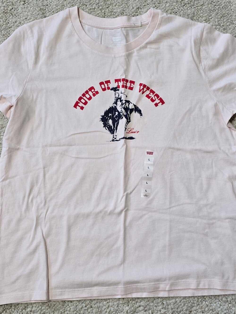 Levi's Tour Of The West Pink T-Shirt NWT Large